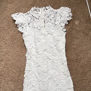Petal & Pup White Lace Midi Dress
